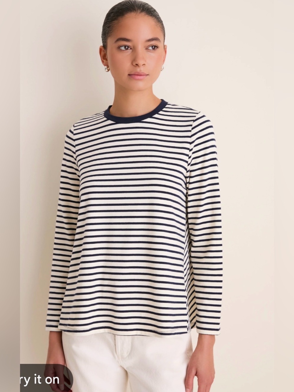 Tuckernuck Pomander Place Navy Striped Knit Popover